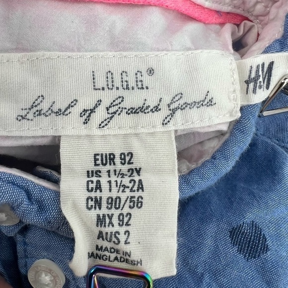 H&M Label Of Graded Goods Blue Button Up Collared Shirt Size 1 1/2-2 Years Boy's - Picture 2 of 5